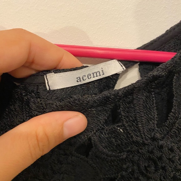 ACEMI Anthropologie *black* lace crop top - Picture 4 of 5